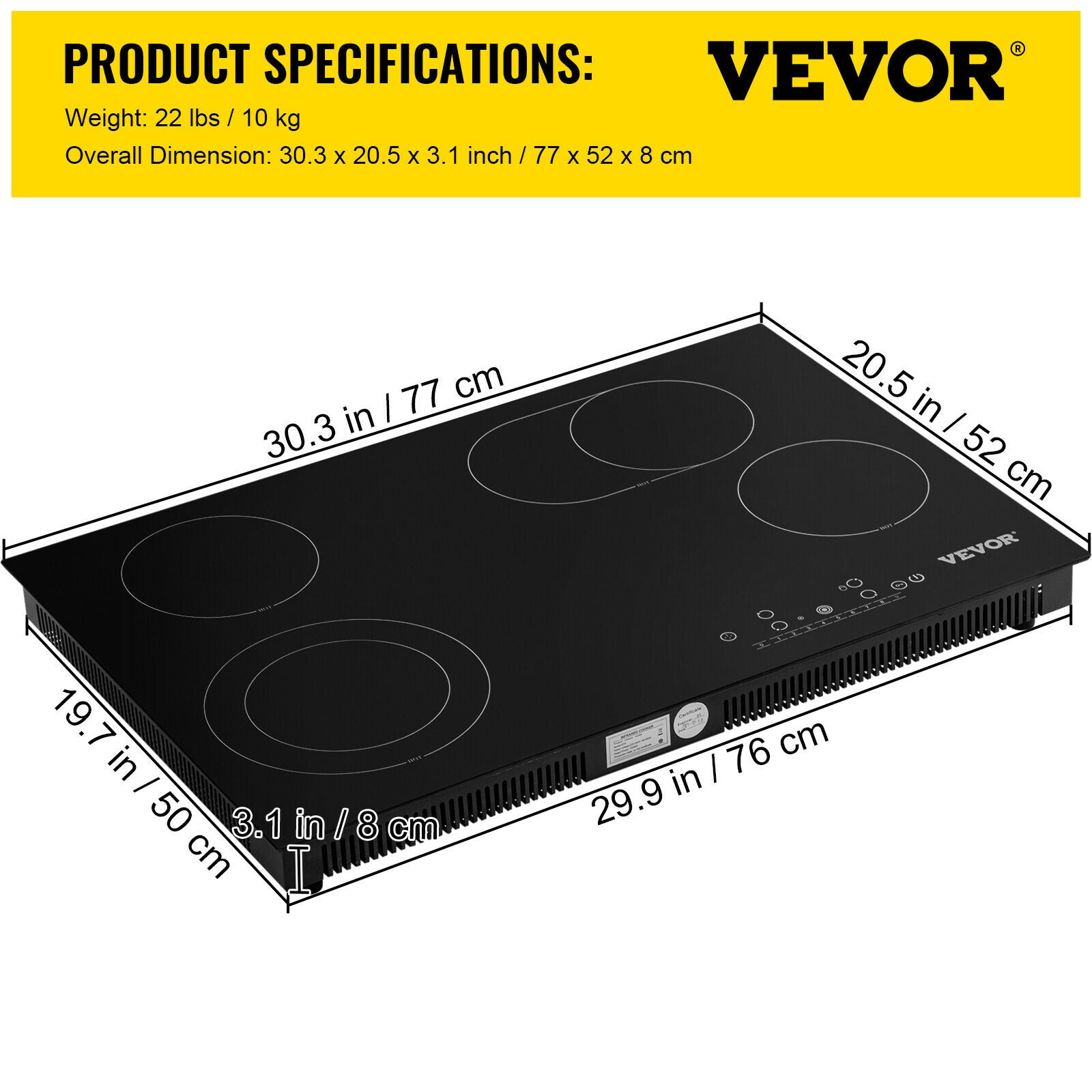 VEVOR Electric Cooktop Glass Stove VEVOR Electric Cooktop Glass Stove